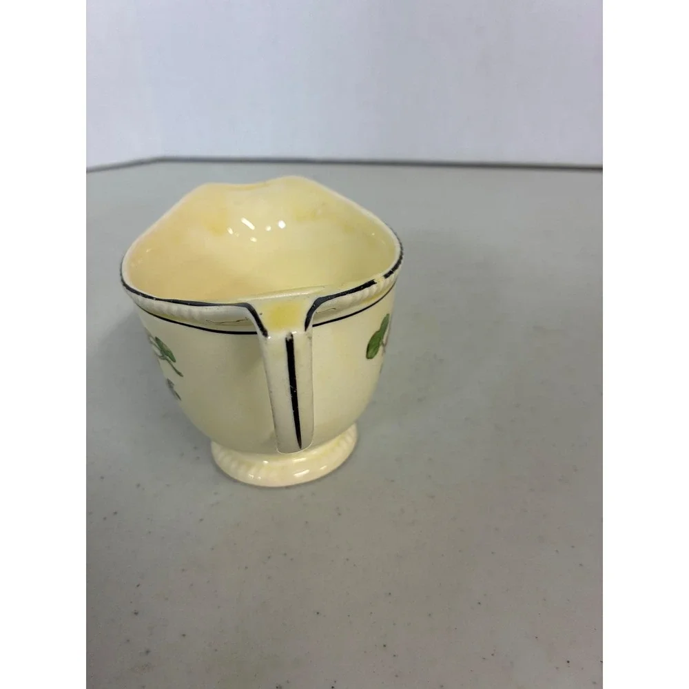Vintage Sebring Golden Maize Creamer Yellow‎ Floral 1921 Art Deco Pottery USA